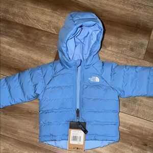The North Face Kids Sky Blue Hooded Puffer Jacket
